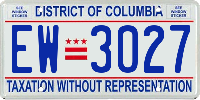 DC license plate EW3027