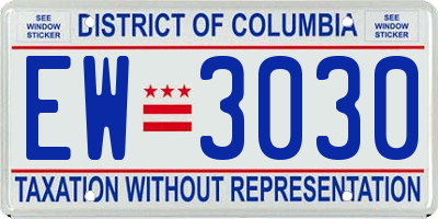 DC license plate EW3030
