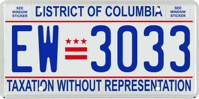 DC license plate EW3033