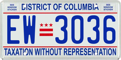DC license plate EW3036