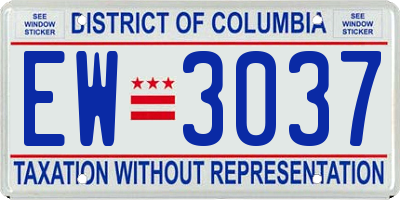 DC license plate EW3037