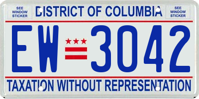 DC license plate EW3042