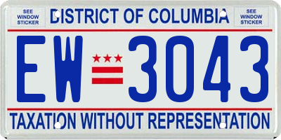 DC license plate EW3043
