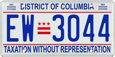 DC license plate EW3044