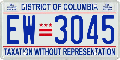 DC license plate EW3045