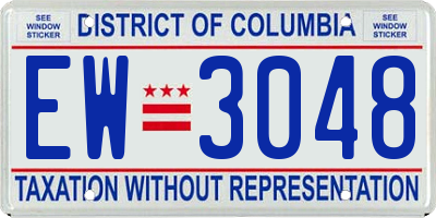 DC license plate EW3048
