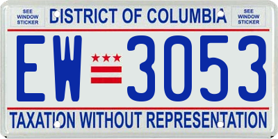 DC license plate EW3053