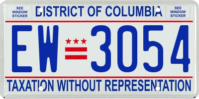 DC license plate EW3054