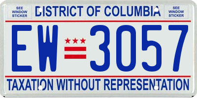 DC license plate EW3057