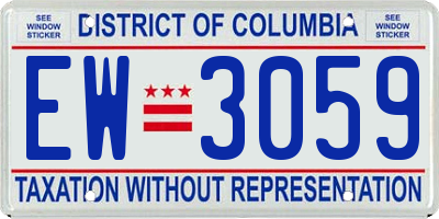 DC license plate EW3059