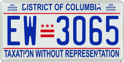 DC license plate EW3065