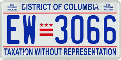 DC license plate EW3066