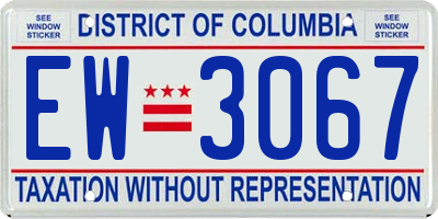 DC license plate EW3067