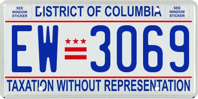 DC license plate EW3069