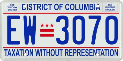 DC license plate EW3070