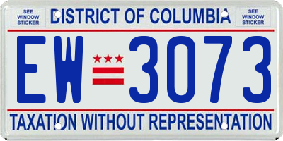 DC license plate EW3073