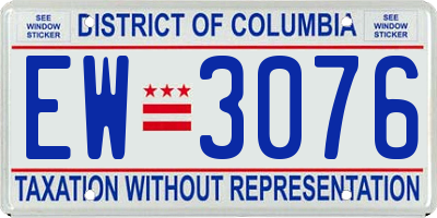 DC license plate EW3076