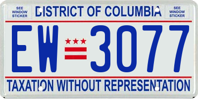 DC license plate EW3077