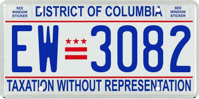 DC license plate EW3082