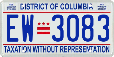 DC license plate EW3083