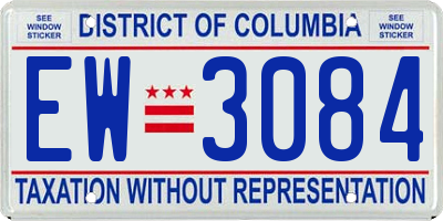 DC license plate EW3084