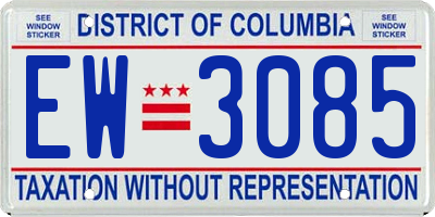 DC license plate EW3085