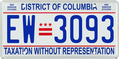 DC license plate EW3093