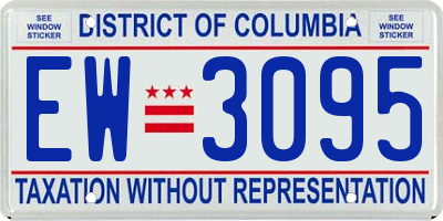 DC license plate EW3095