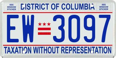 DC license plate EW3097