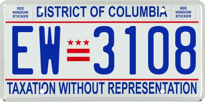 DC license plate EW3108