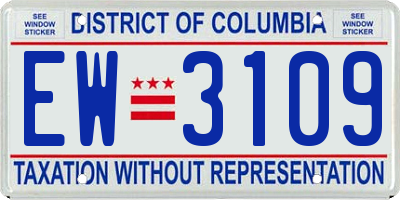 DC license plate EW3109