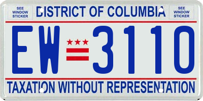 DC license plate EW3110