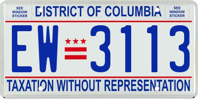 DC license plate EW3113