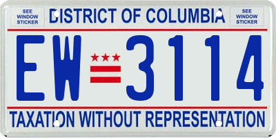 DC license plate EW3114