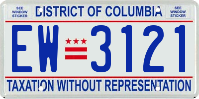 DC license plate EW3121