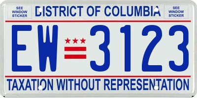 DC license plate EW3123