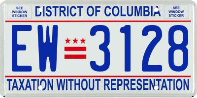DC license plate EW3128