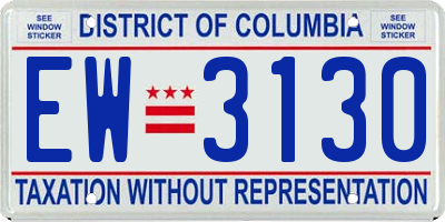 DC license plate EW3130