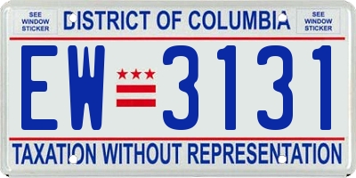 DC license plate EW3131