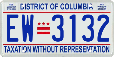 DC license plate EW3132