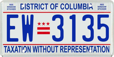 DC license plate EW3135