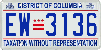 DC license plate EW3136