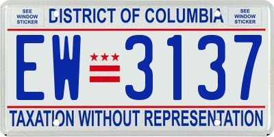 DC license plate EW3137