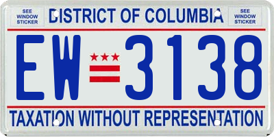 DC license plate EW3138