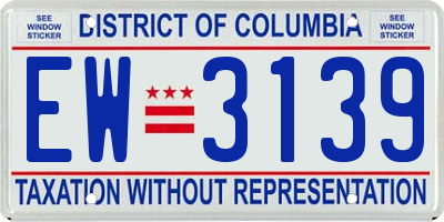 DC license plate EW3139