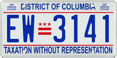 DC license plate EW3141