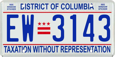DC license plate EW3143