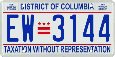 DC license plate EW3144