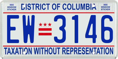 DC license plate EW3146