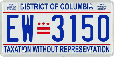 DC license plate EW3150